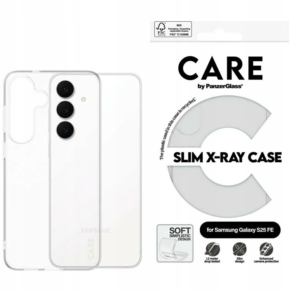 Pouzdro Care by PanzerGlass Fashion X-Ray pro Samsung Galaxy S25 Fe průhledné