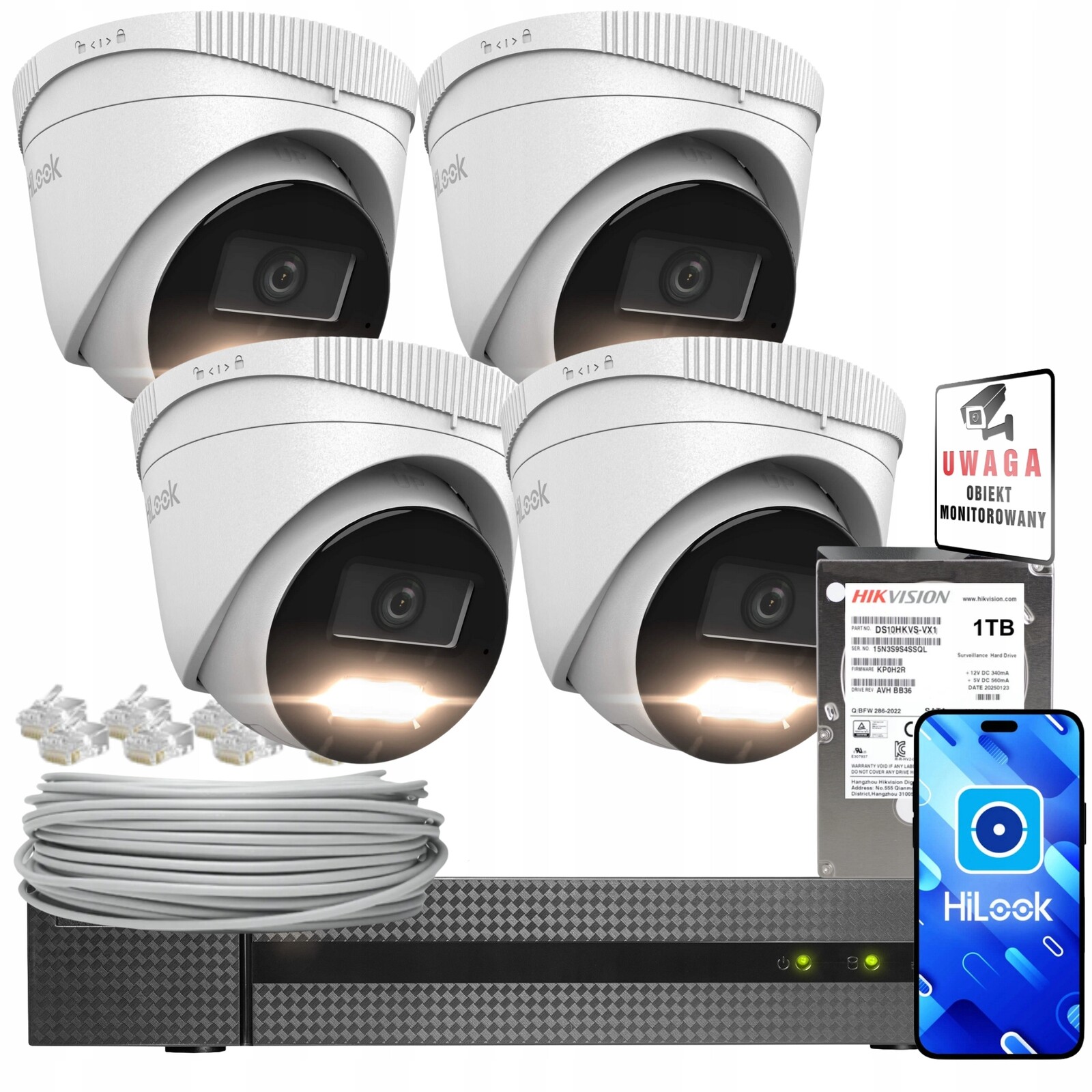 Sada pro monitorování HiLook 4 Ip kamery IPCAM-T6-30DL 6MPx Hilook