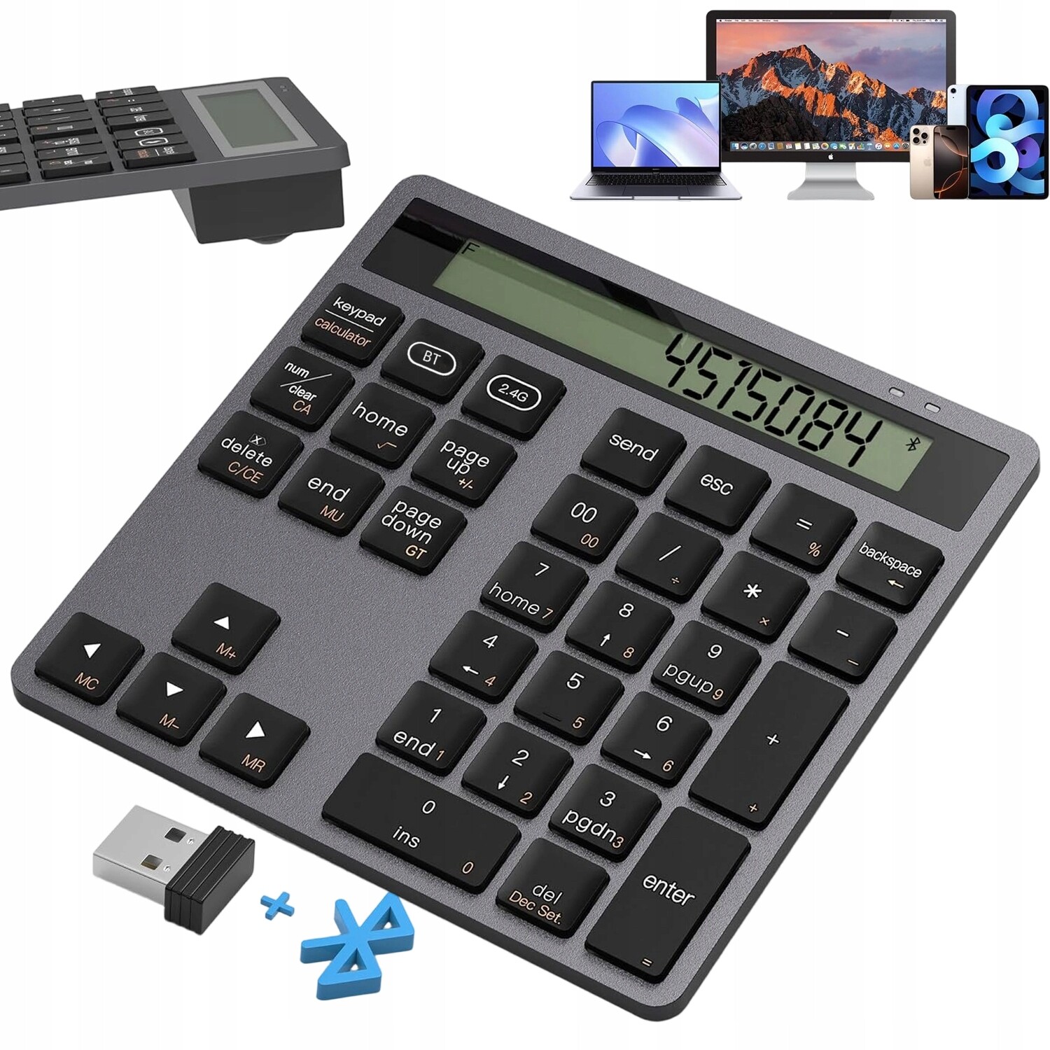 Bluetooth Bezdrátová Numerická Klávesnice S Nabíjením Pro Notebook