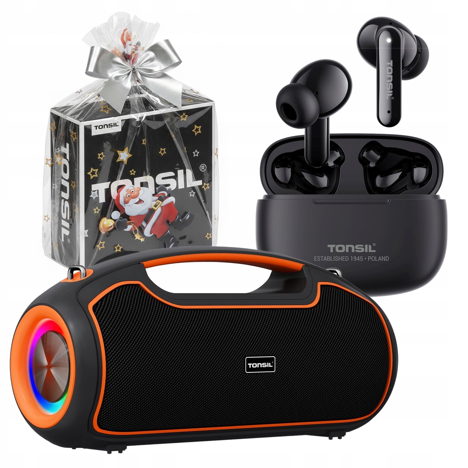 Dárková Sada Tonsil: Bluetooth reproduktor Beat 120W sluchátka T50BT