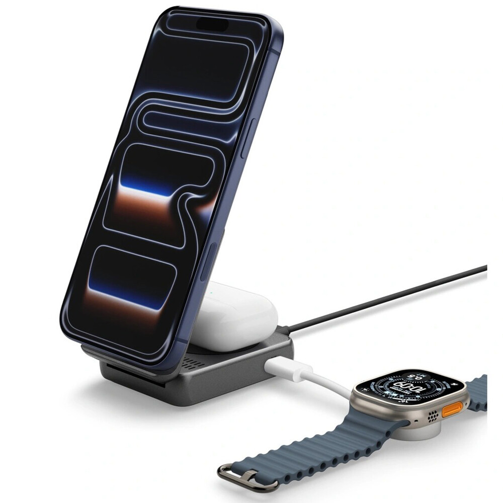 Spigen Skládací Bezdrátová Indukční Nabíječka Qi2.2 Magsafe Pixelsnap