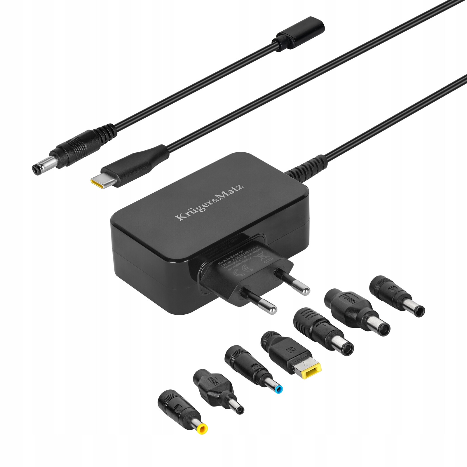 Univerzální napájecí zdroj Kruger&Matz 65 W s funkcí Power Delivery a 7 koncovkami