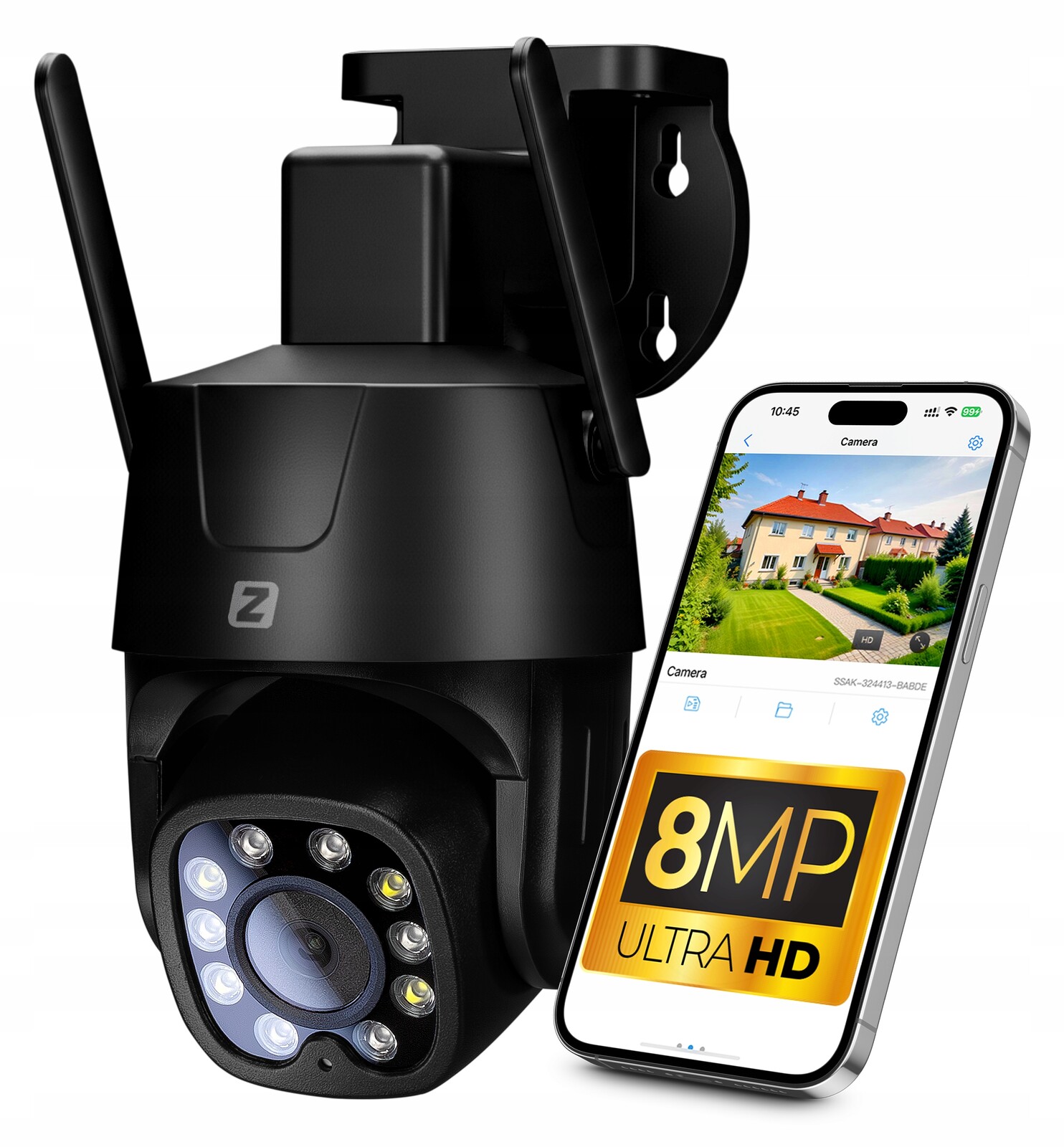 Venkovní kamera Otočná WiFi 8MPx 4K Uhd Audio Aplikace 4XZOOM Černá