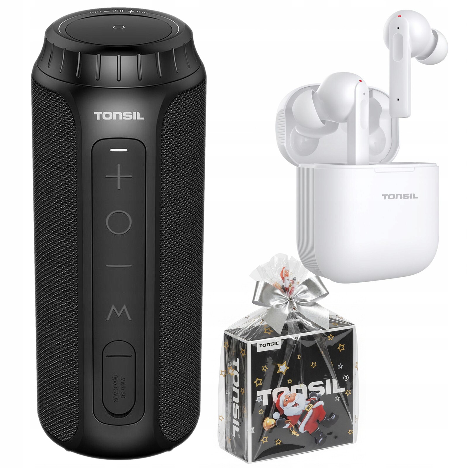 Dárková Sada Tonsil: Bluetooth reproduktor Flip 6 sluchátka T55BT bílá
