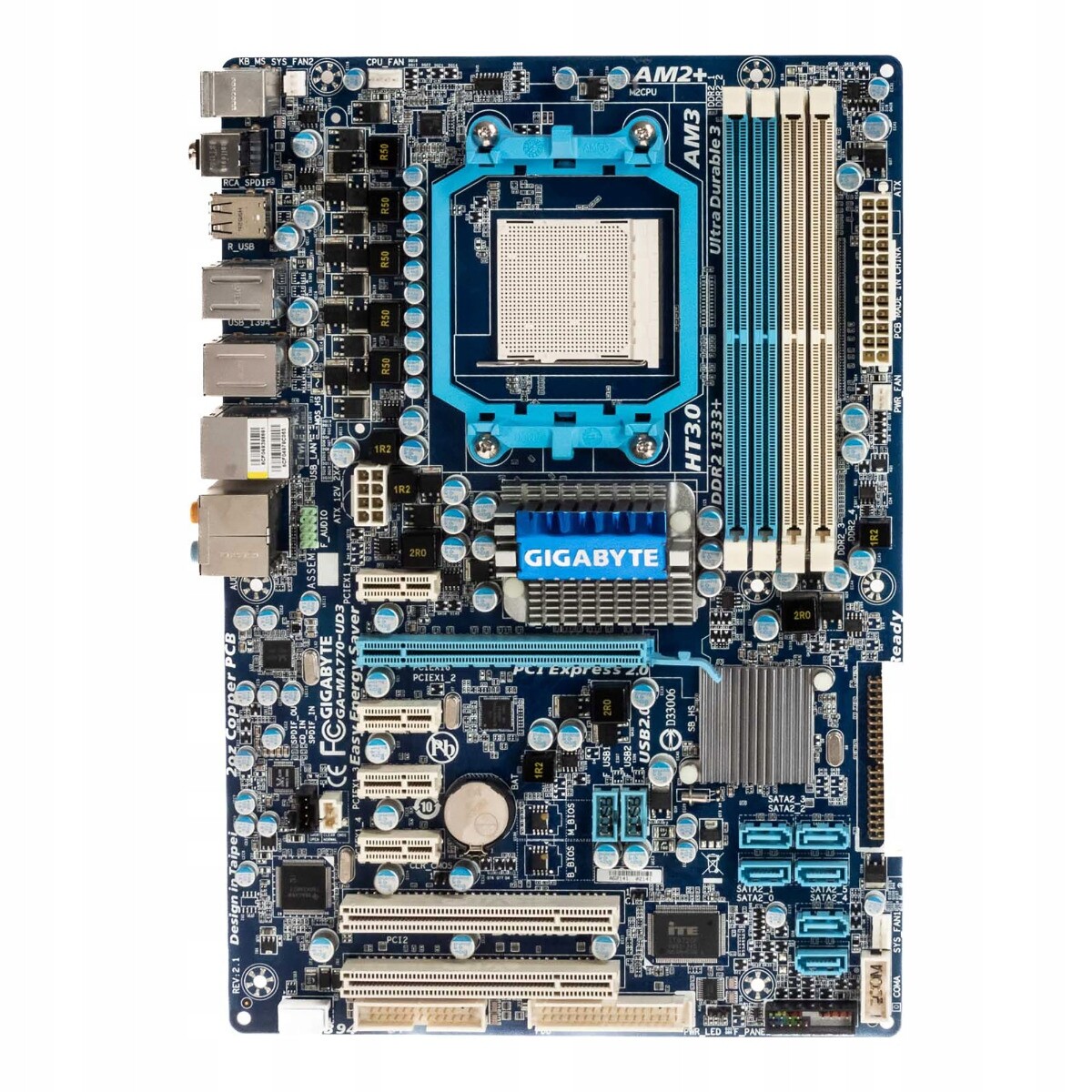 Gigabyte GA-MA770-UD3 REV:2.1 Socket AM3/AM2+ DDR2 PCIe Atx