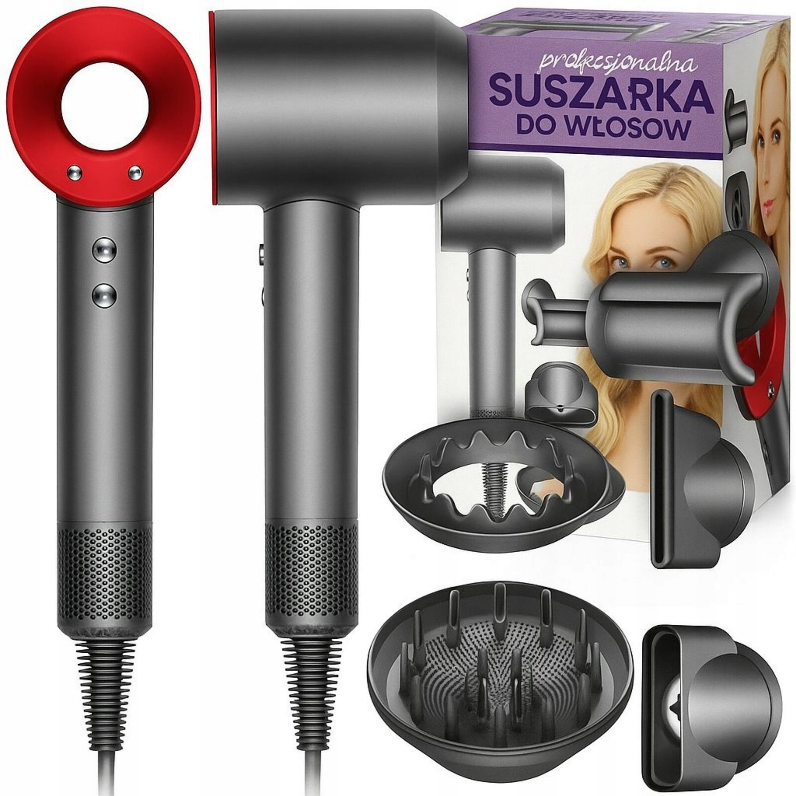 Fén Vlasů S Ionizací 5V1 3 Rychlostí 1600W Dárek K Vánocům