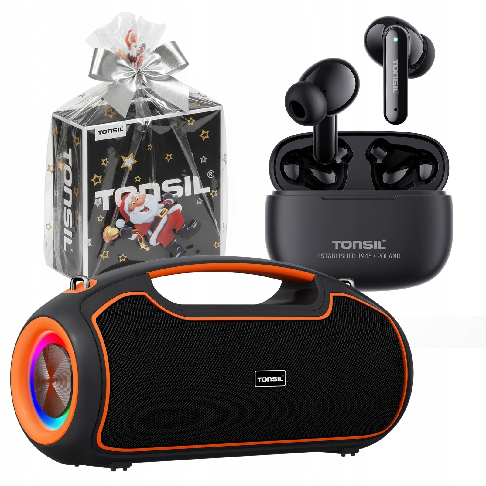 Dárková Sada Tonsil: Bluetooth reproduktor Beat 120W sluchátka T55 Pro