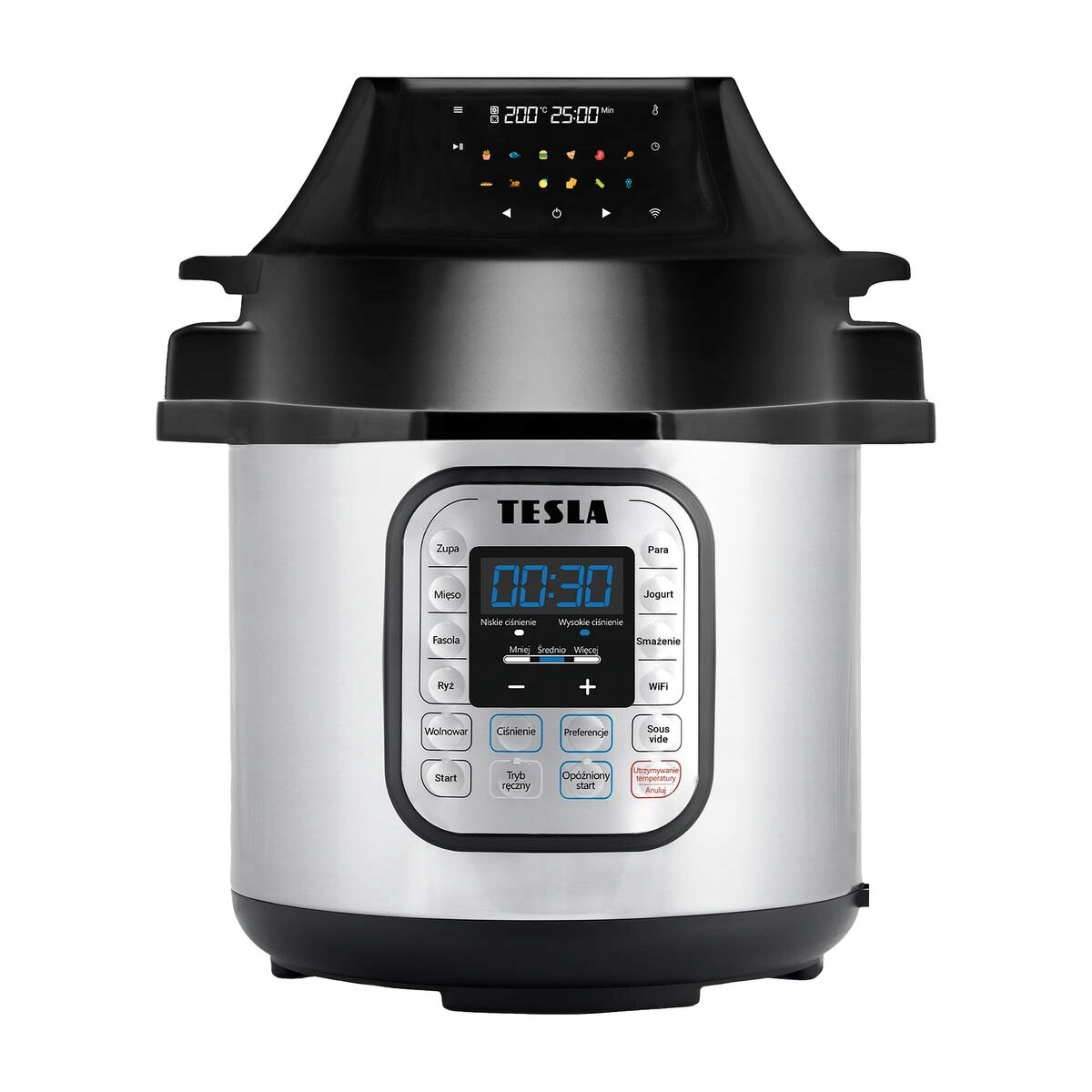 Tesla EliteCook K70 WiFi Duo multicooker 12v1 s beztukovou fritézou