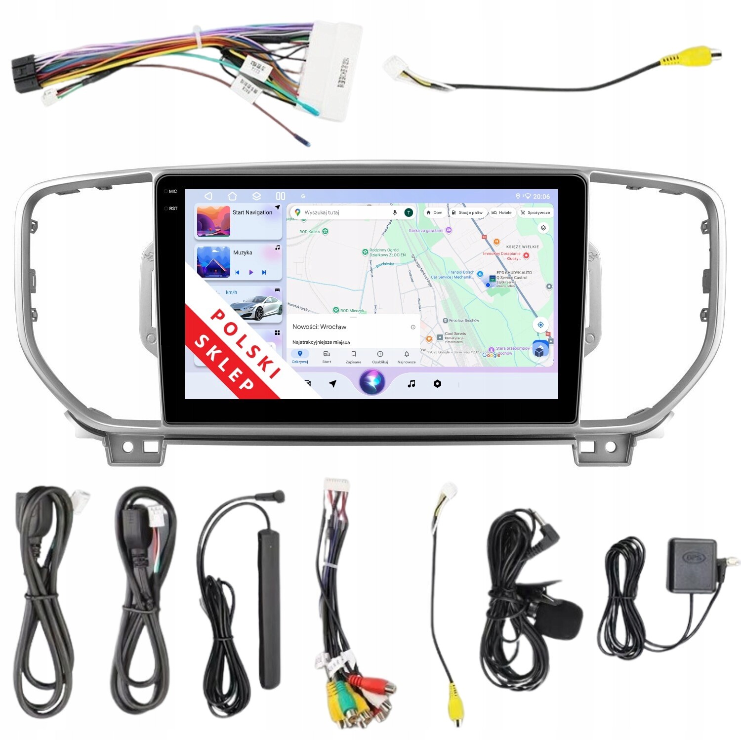 Navigace Rádio 2DIN Kia Sportage 4 Android 14 4/64 Gb Dsp Lte Carplay