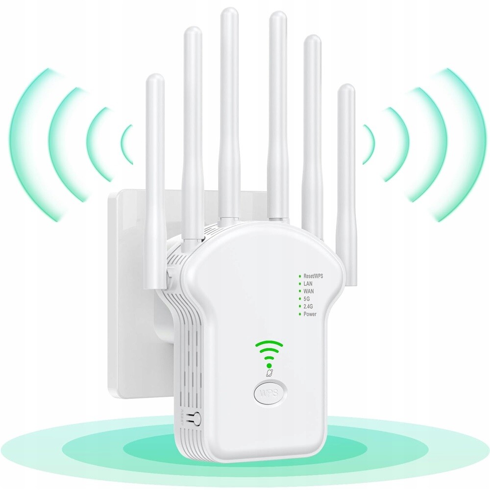 Zesilovač Signálu Wifi Repeater 1200Mb/s Velký Výkon 6 Antén