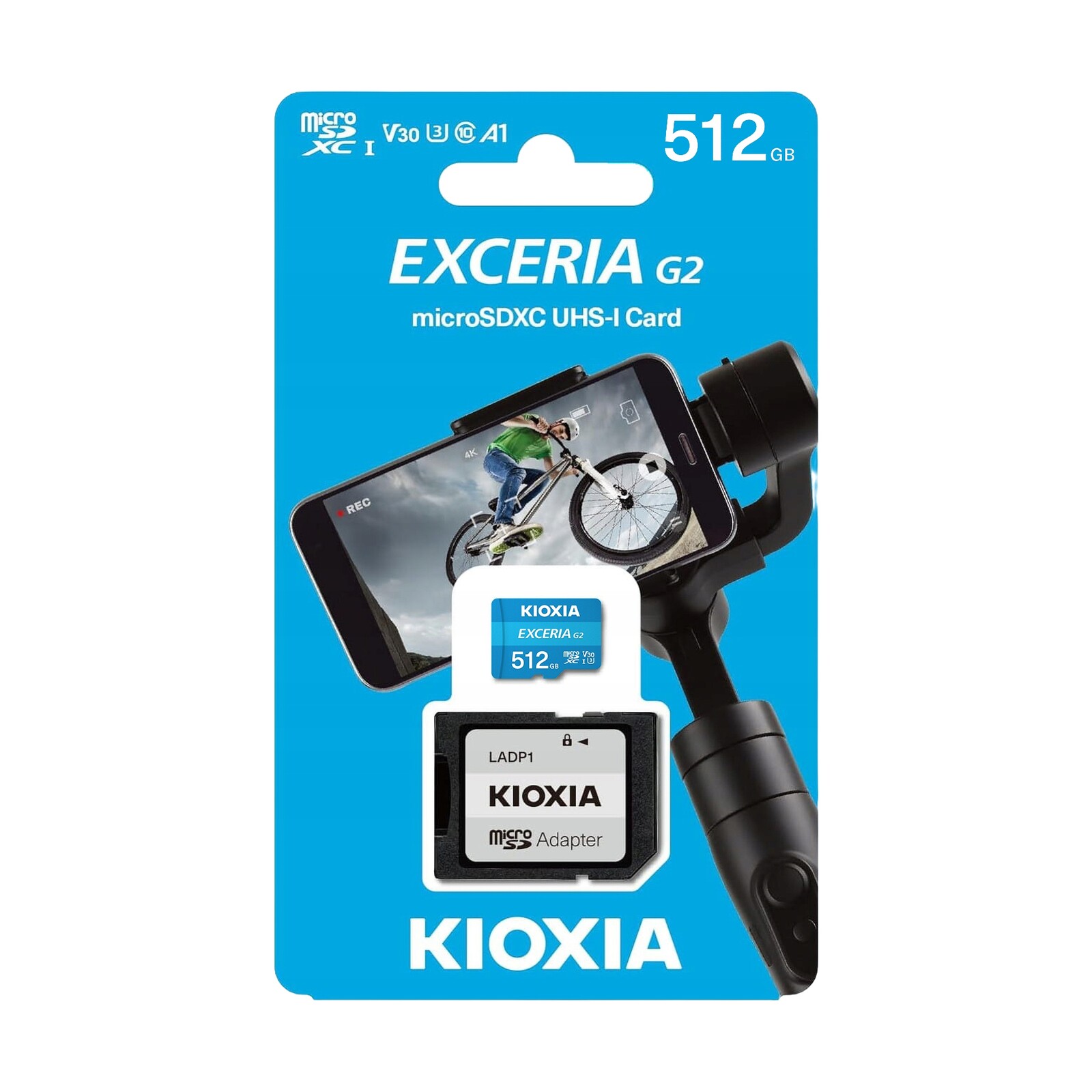 Paměťová karta microSD 512 Gb Uhs-i U1 Kioxia s adaptérem
