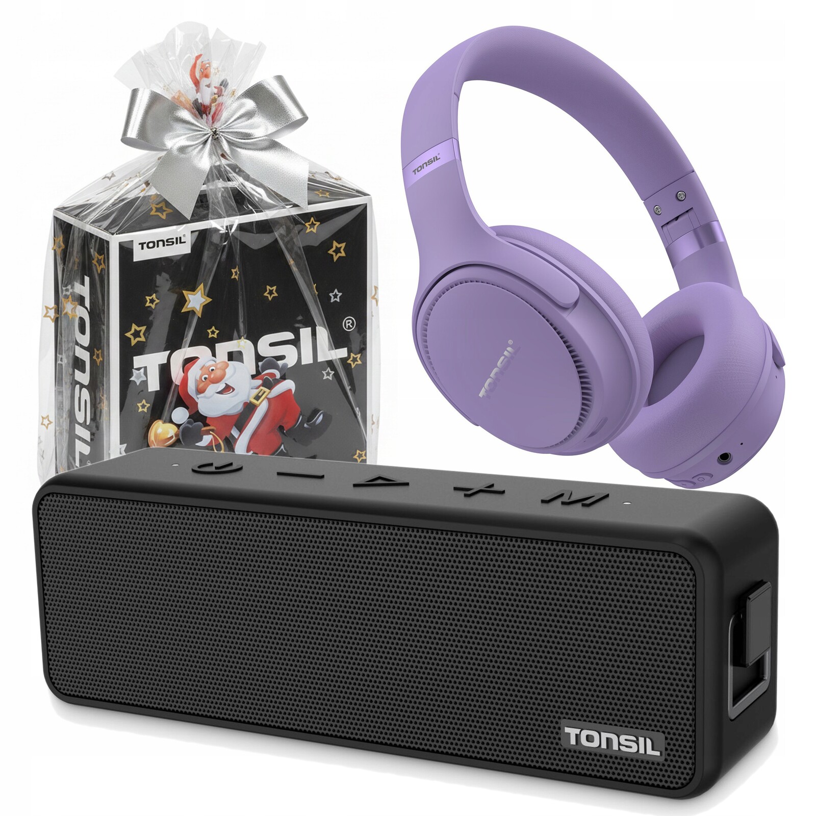 Dárková Sada Tonsil: Bluetooth reproduktor Go 6 sluchátka R35 Fialová