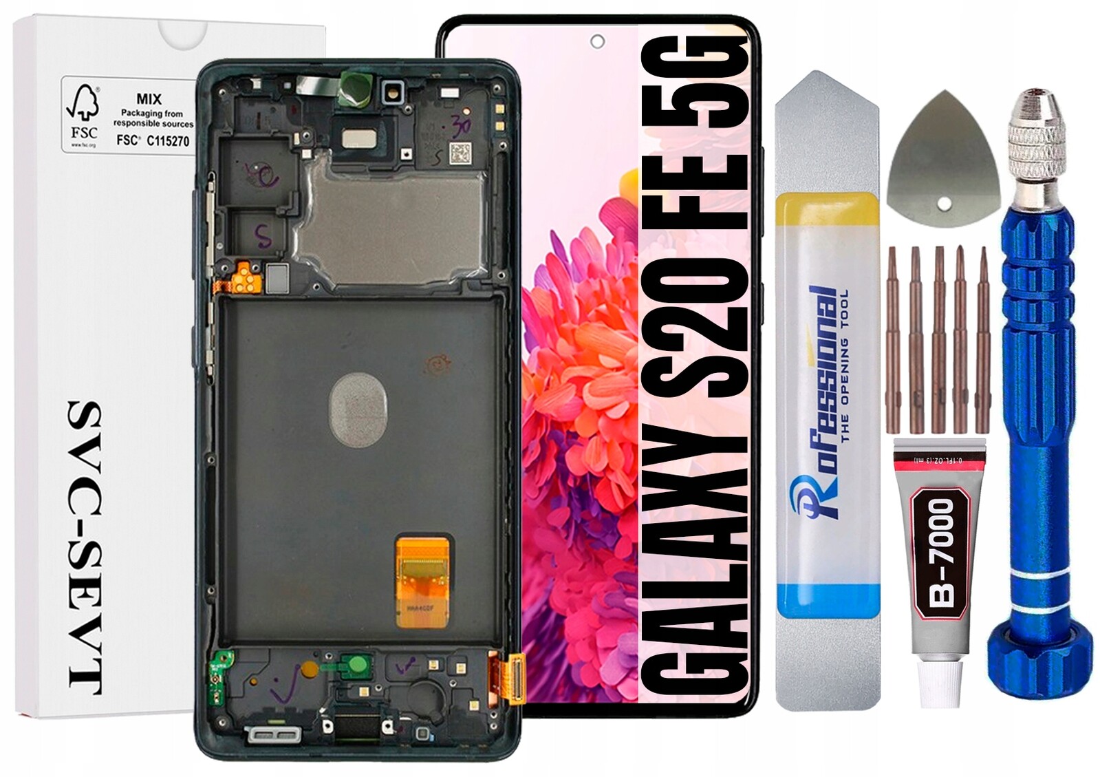 Displej Pro Samsung Galaxy S20 Fe 5G G781 Originální LCD Rámeček Tmavě Modrý