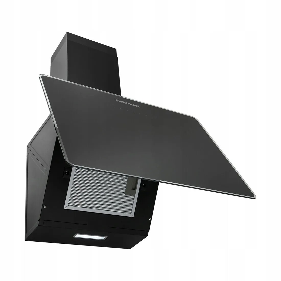 Okap Černý 60 cm Dotykový Panel 320 m3/h Výkonný Motor 65 W Led Skleněný 65 dB