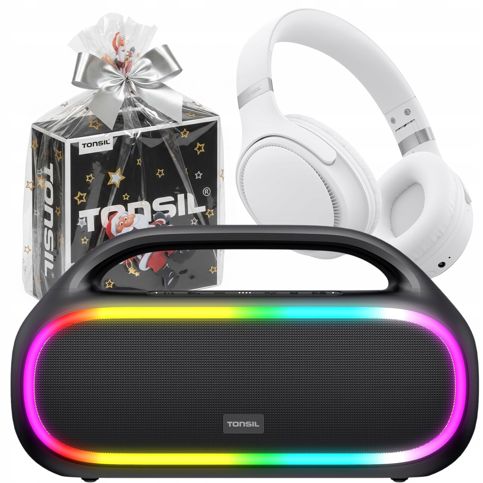 Dárková Sada Tonsil: Bluetooth reproduktor Tonus sluchátka R35 Bílá