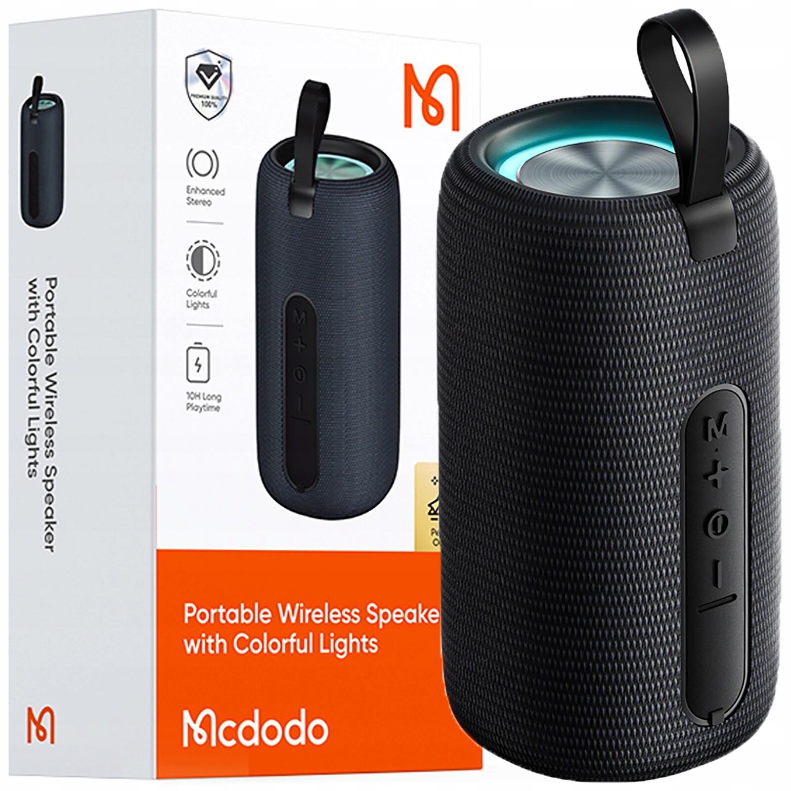 Mcdodo Reproduktor Bluetooth Přenosný Malý 10H Usb-c Bezdrátový Šedý