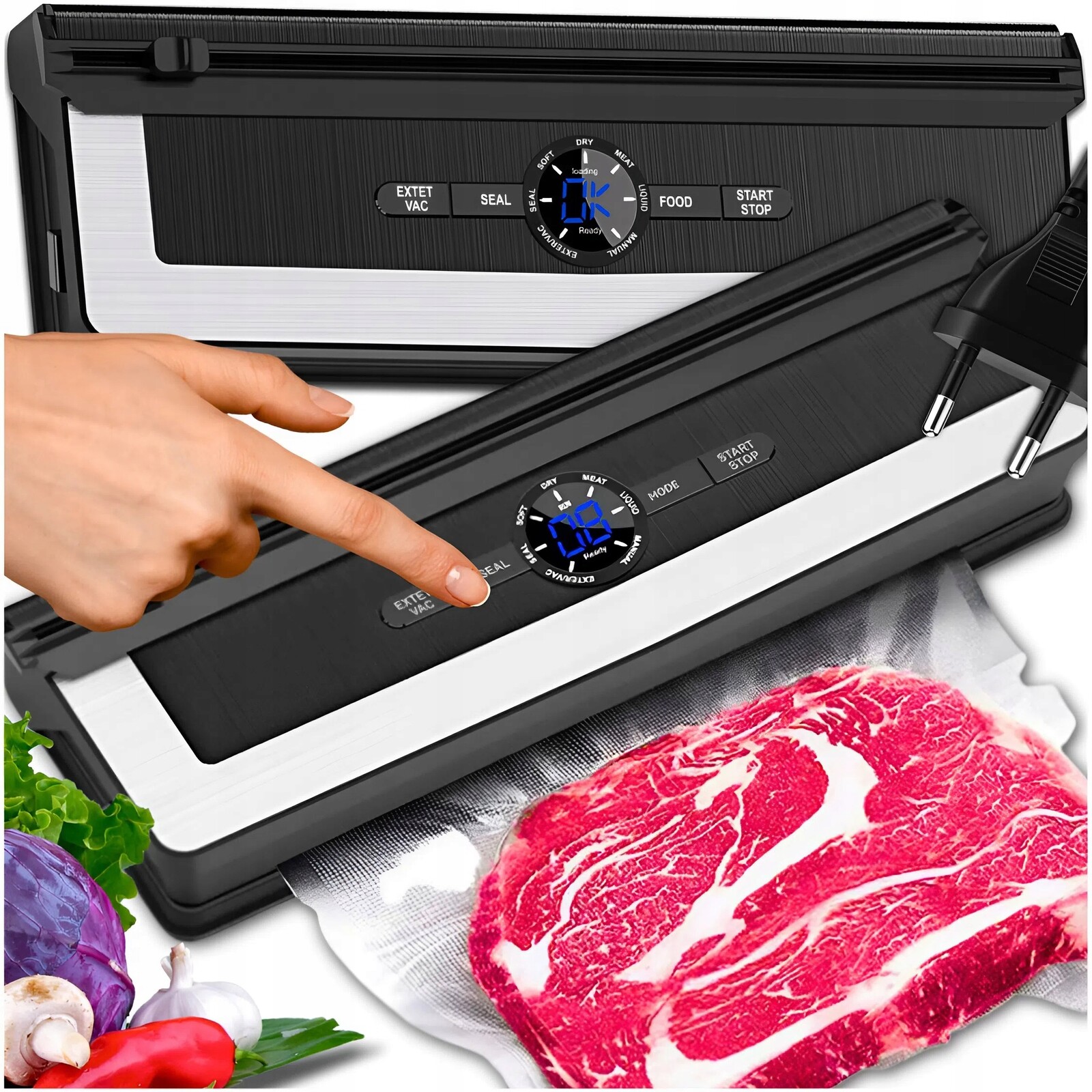 Vakuová Svářečka Potravin Premium Fólie 7 Režimů Sáčky