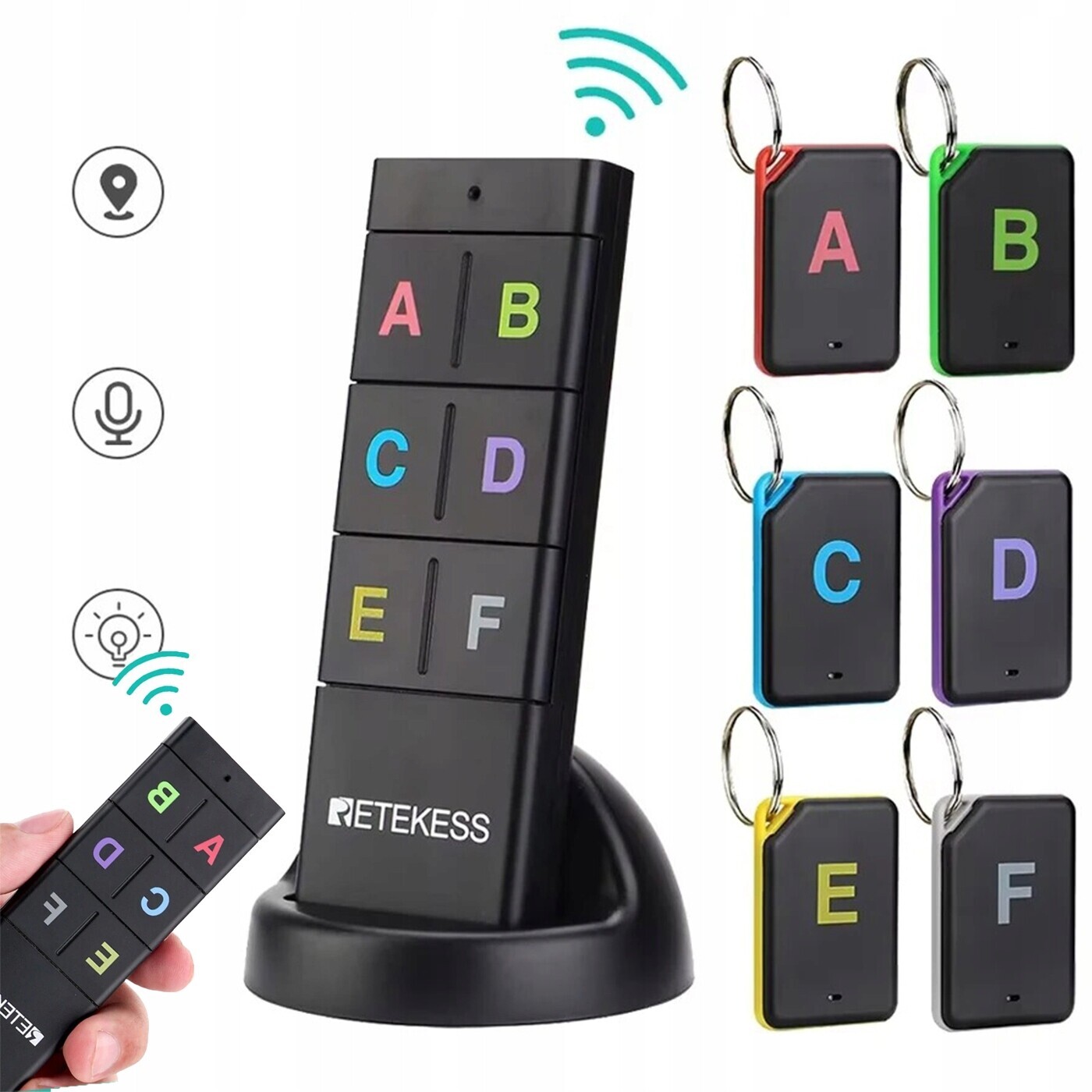 Lokalizátor klíčů Rf Bezdrátový brokovnice Sada 1 dálkový ovladač 6 přijímačů