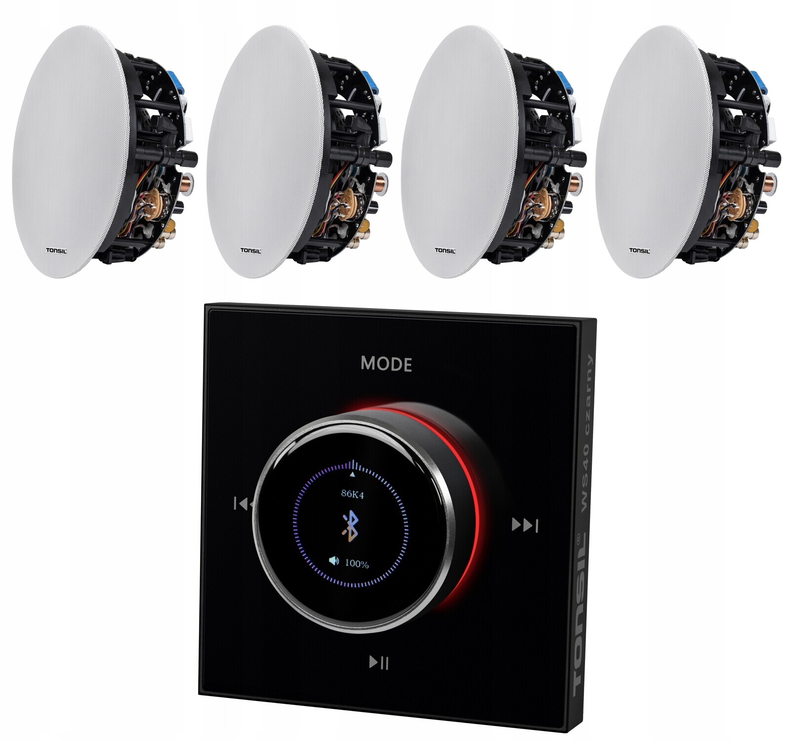 Set Tonsil: Nástěnný zesilovač WS-40 4x stropní reproduktor Zgsu 5040