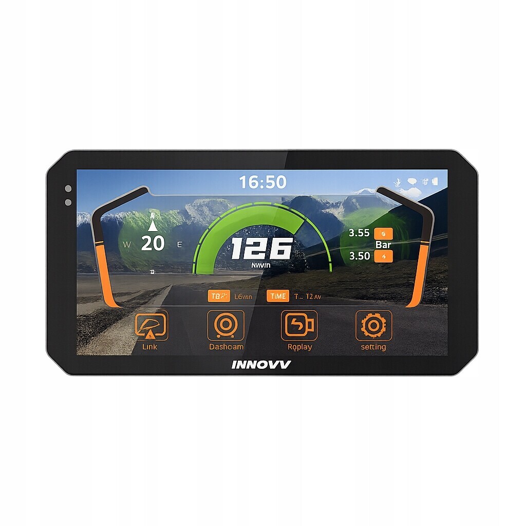 Innovv N2 Smart Riding System, fólie, snímače tlaku v pneumatikách