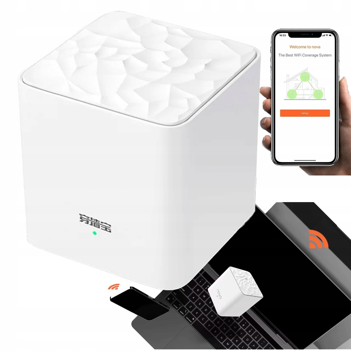 Mesh WiFi AC1200 Modul systému do 2000ft Nahrazuje router Zesilovač signálu