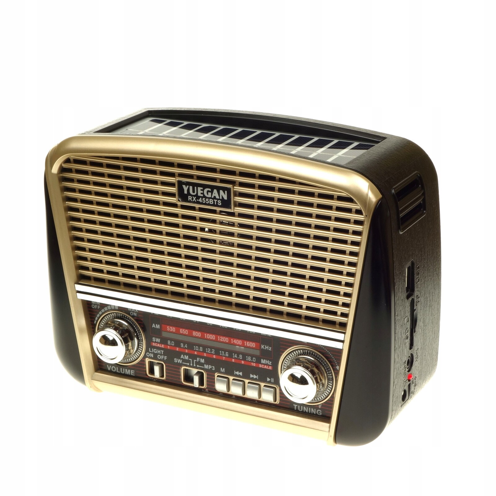 Přenosné solární rádio Yuegan Bateriové síťové Bluetooth Usb Aux