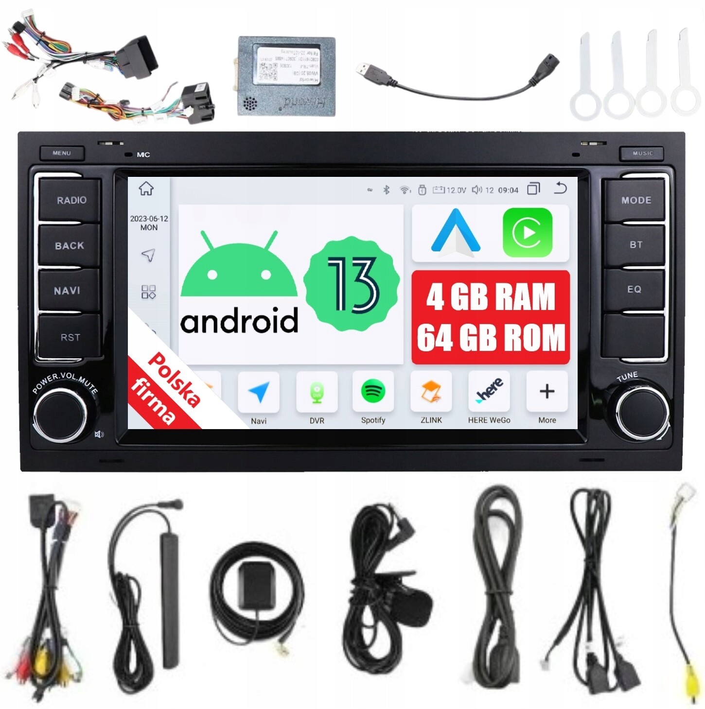 Rádio Navigace 2DIN Android Vw Touareg Multivan 3/32 Gb Lte Dsp Carplay