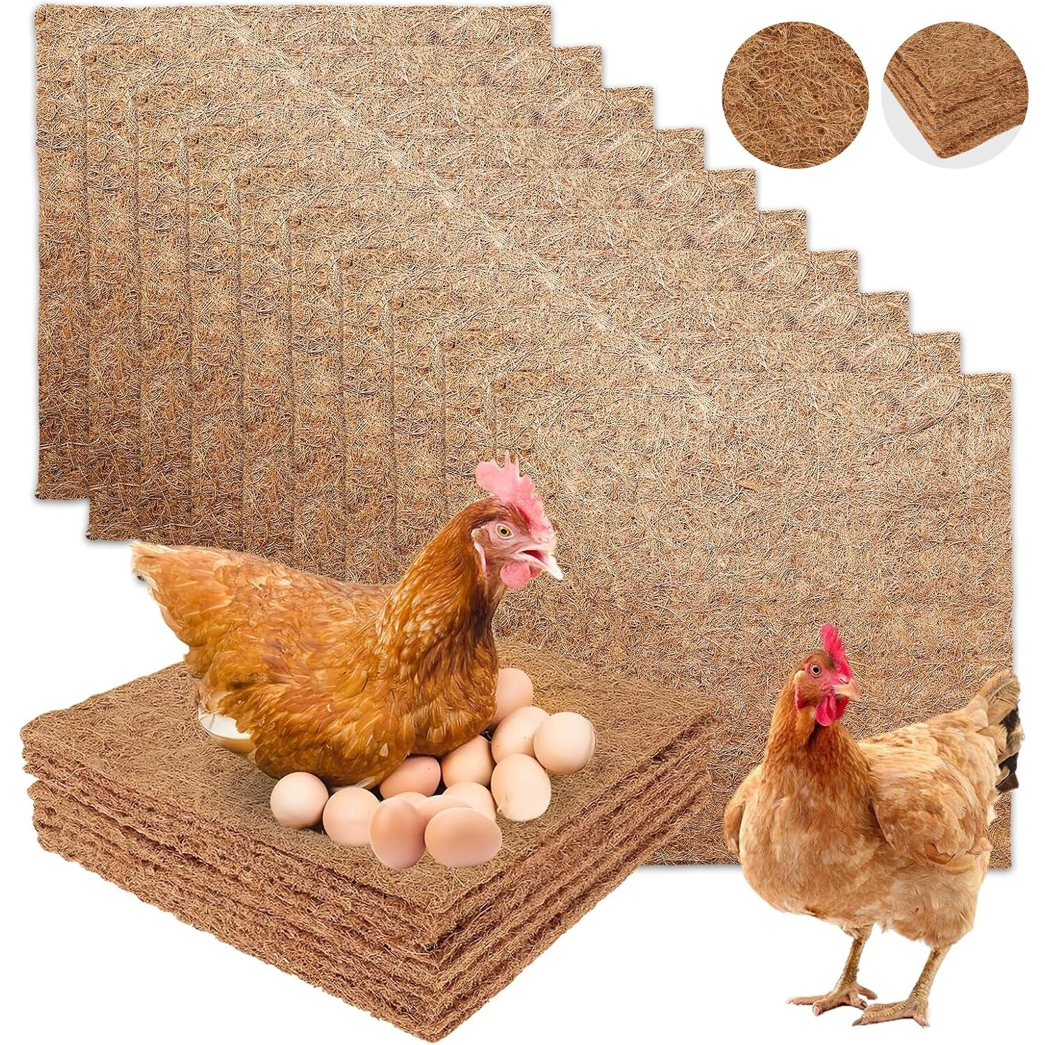 10 Ks Přírodní Kokosová Podložka 30*30 CM Pro Výsev Zahrady Pro Hlodavce, Hrubá