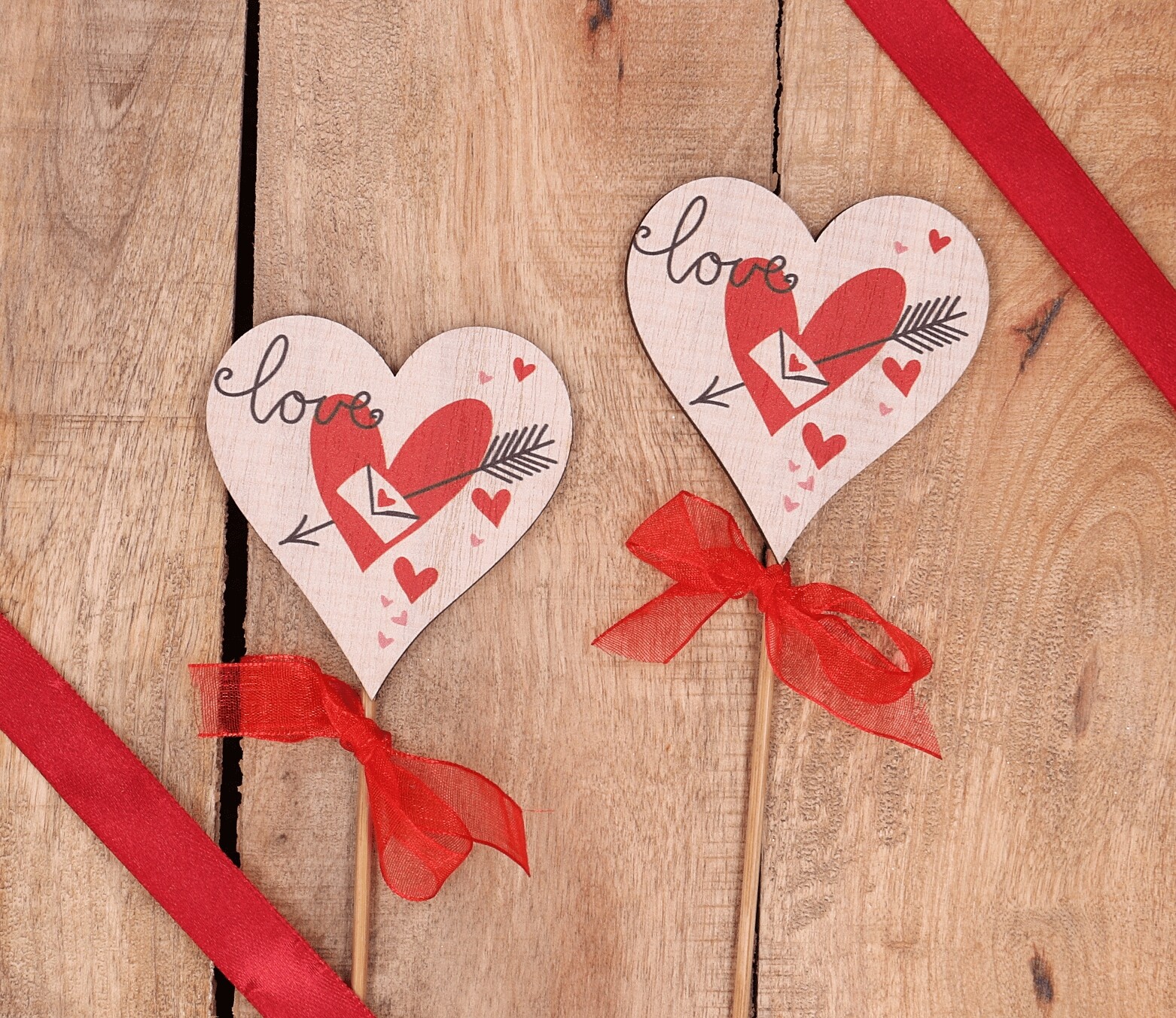 Srdce na kšiltu s mašlí 10 Ks