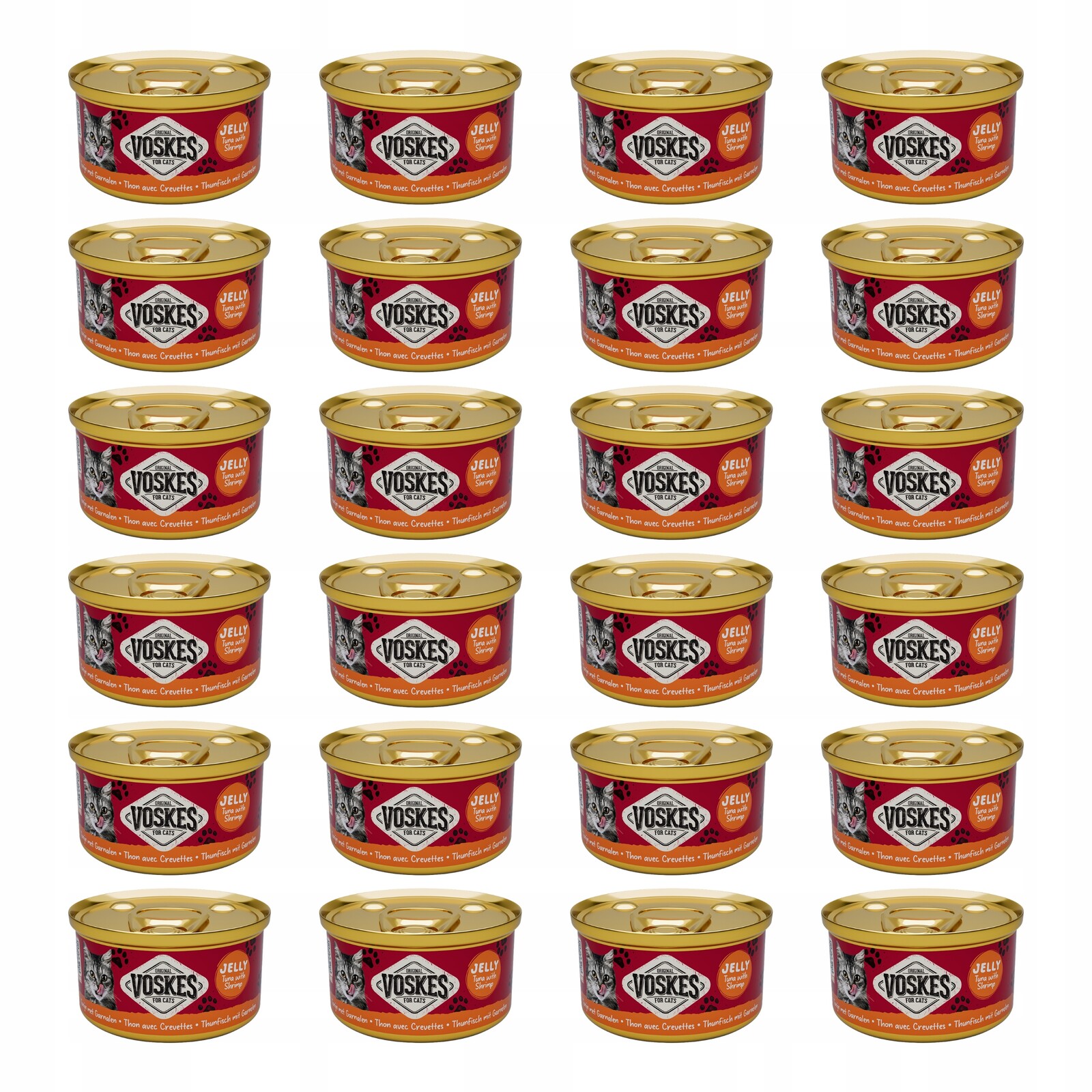 Arion Voskes vlhké krmivo pro kočky Tuňák kreveta v želé 24x85g Set