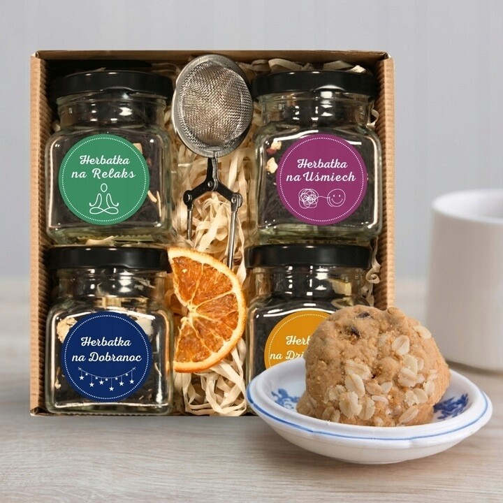 Dárková Sada Čaje Vánoční Dárková Krabička 4 Čaje 20 Spařovač