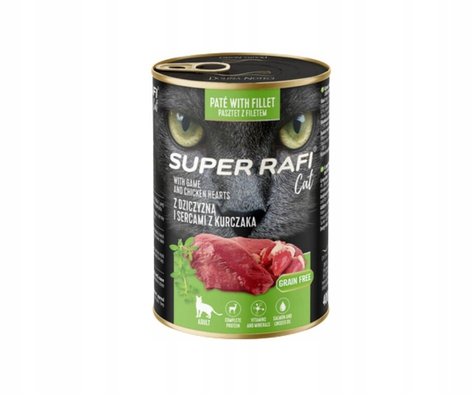 8X Rafi Cat mokrá zvěřina kuřecí srdce 400 g