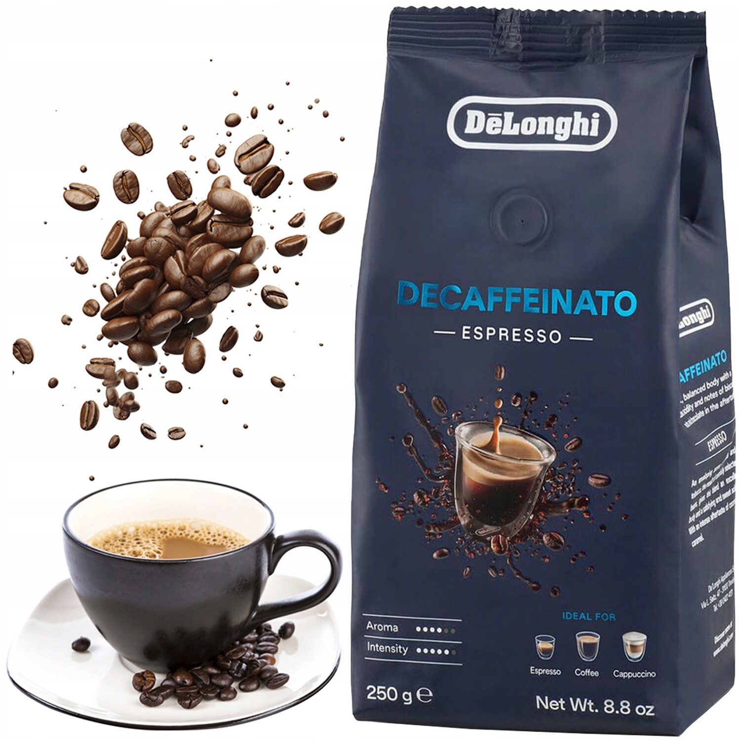 De'Longhi Delonghi Decaffeinato míchaná zrnková Káva 250g 250g