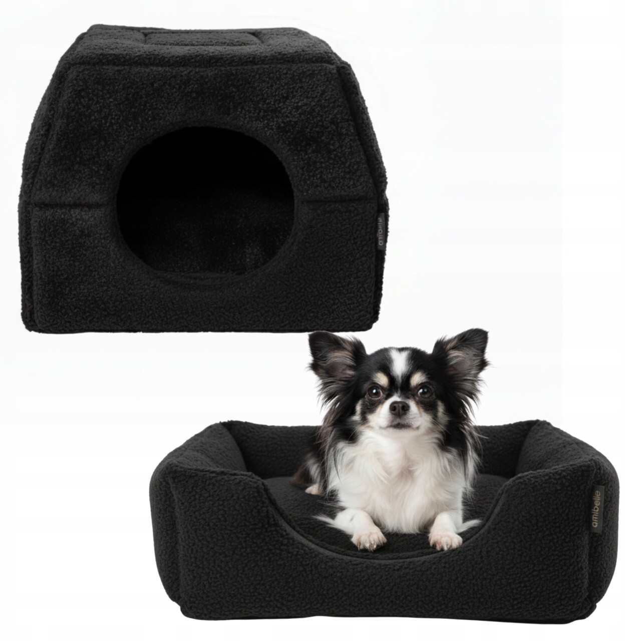 Pelíšek pro psa kočku Budka 2v1 Domeček 38x38cm S Potah Protiskluzové