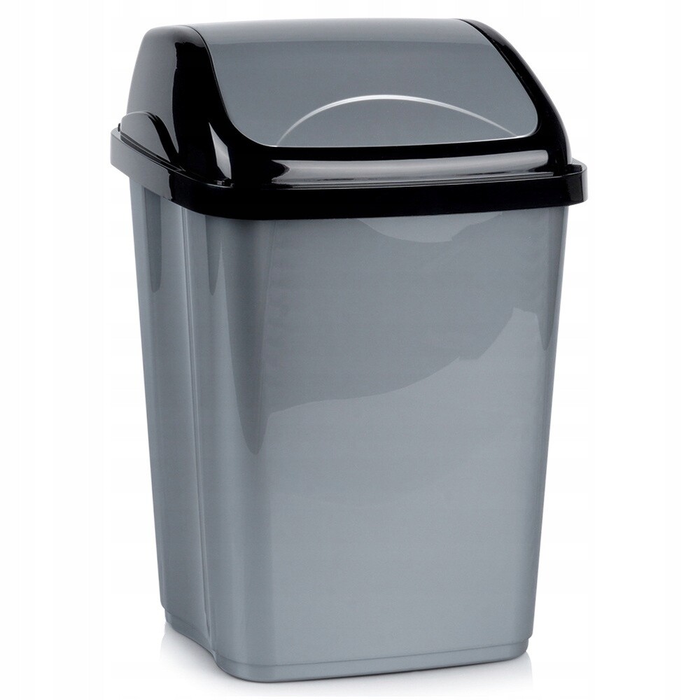 Koš Na Odpadky Do Kuchyně Do Koupelny Plastový Šedý 16 L S Klapkou