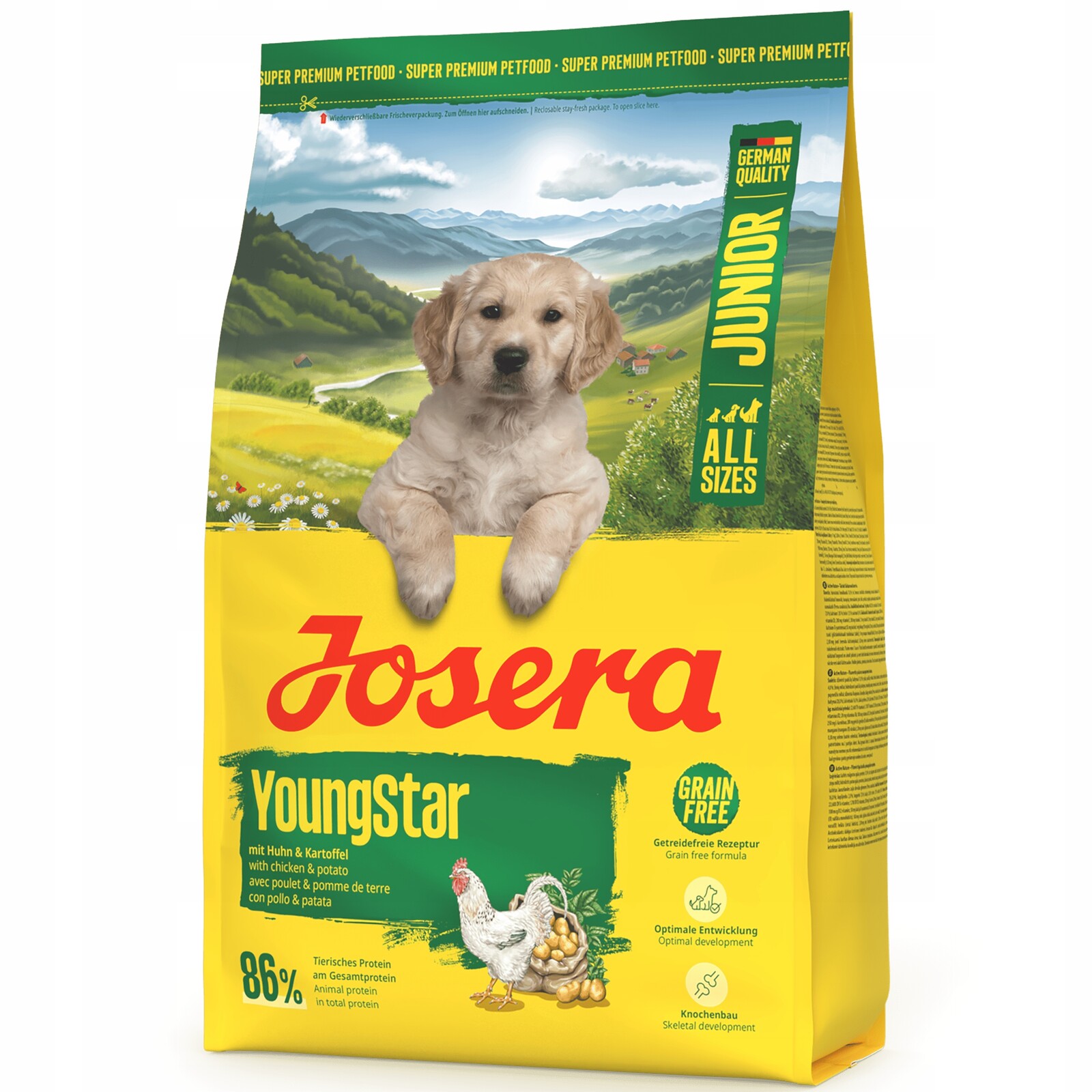 Josera Junior YoungStar 3kg Krmivo pro štěňata středních plemen bez obilovin