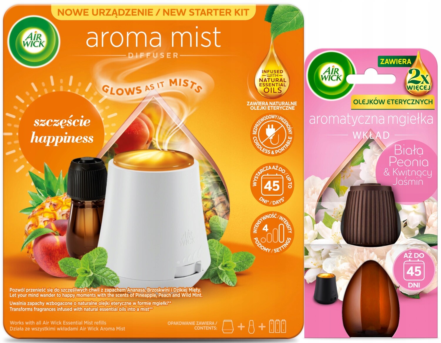 Air Wick Aromatická mlha Sada Štěstí Komplet náplň Peonia bonus