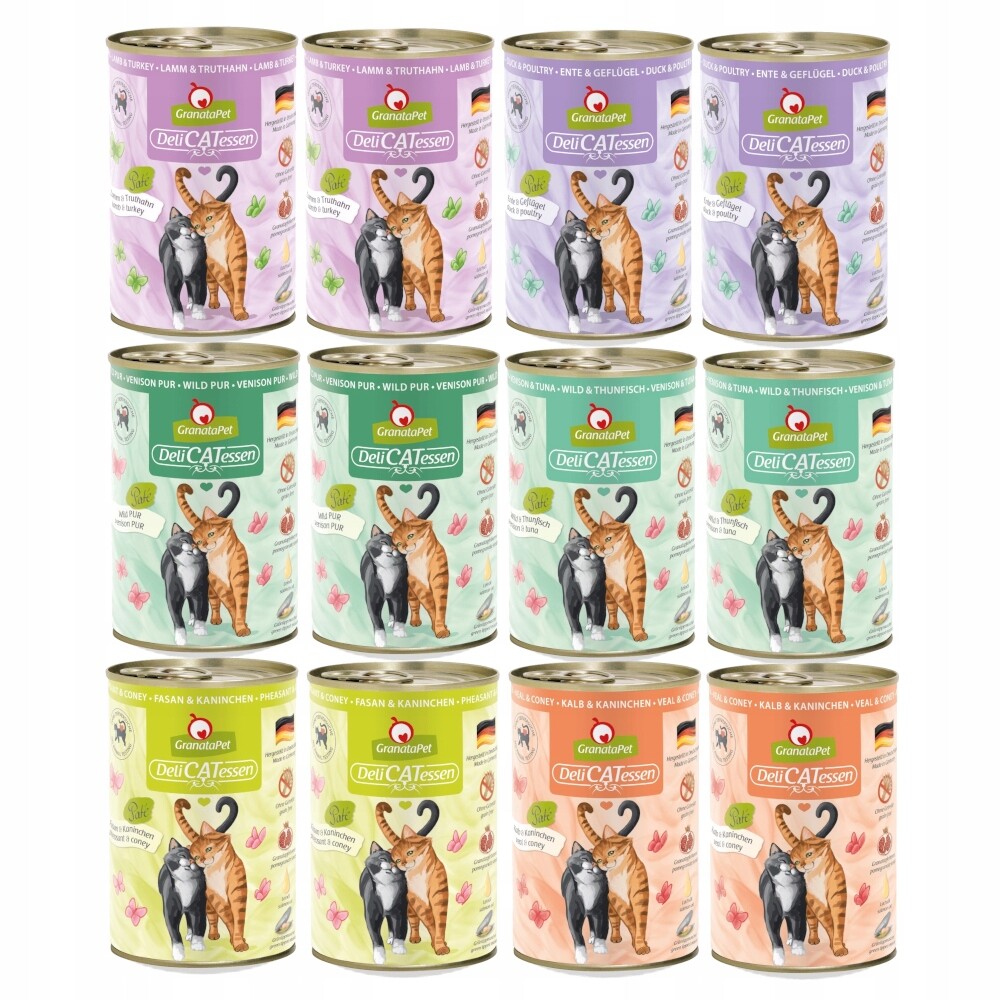 Vlhké krmivo bez obilovin pro kočky GranataPet DeliCatessen mix chutí 12x400 g