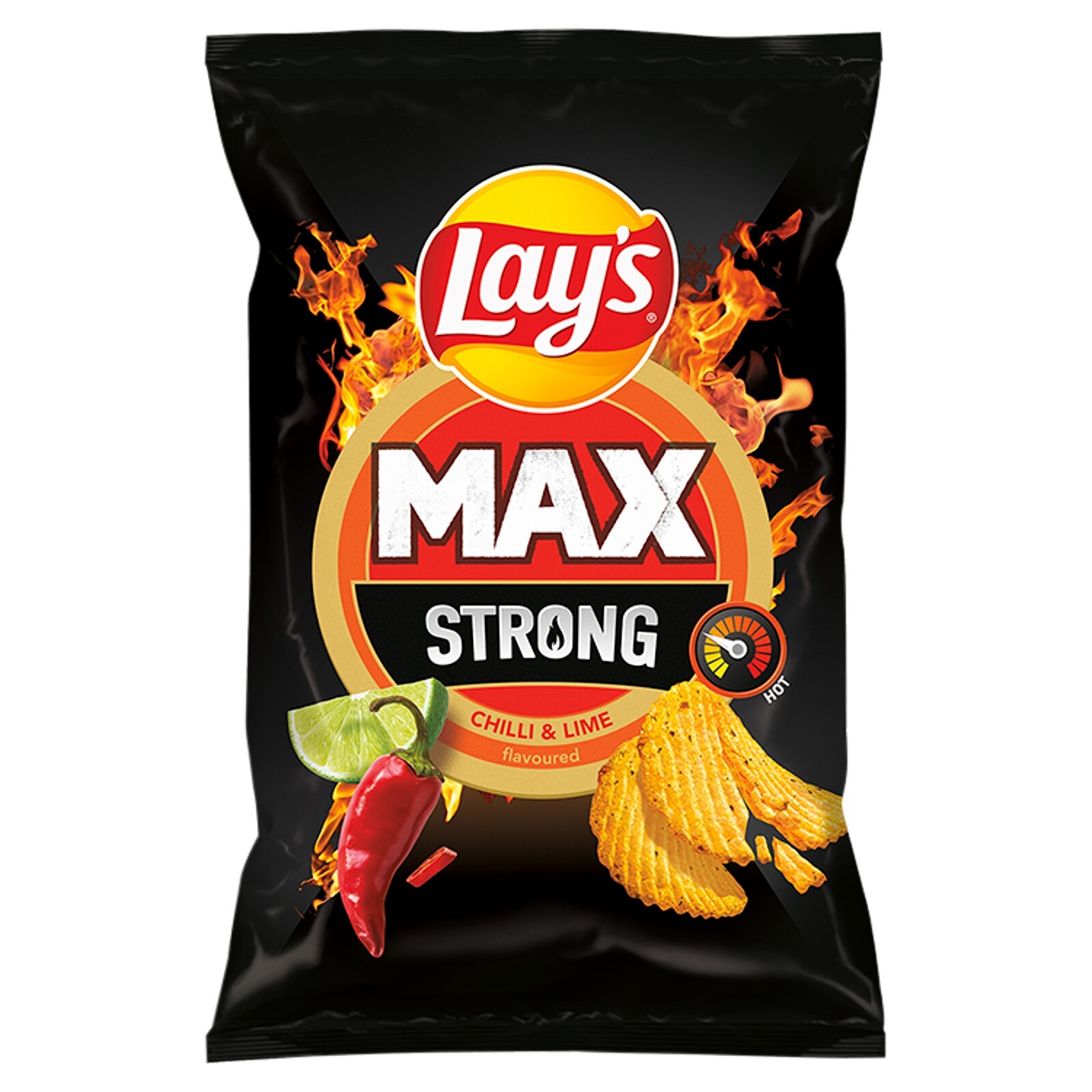 Lay's Strong Bramborové chipsy vlnité s příchutí pálivého chilli a limetky