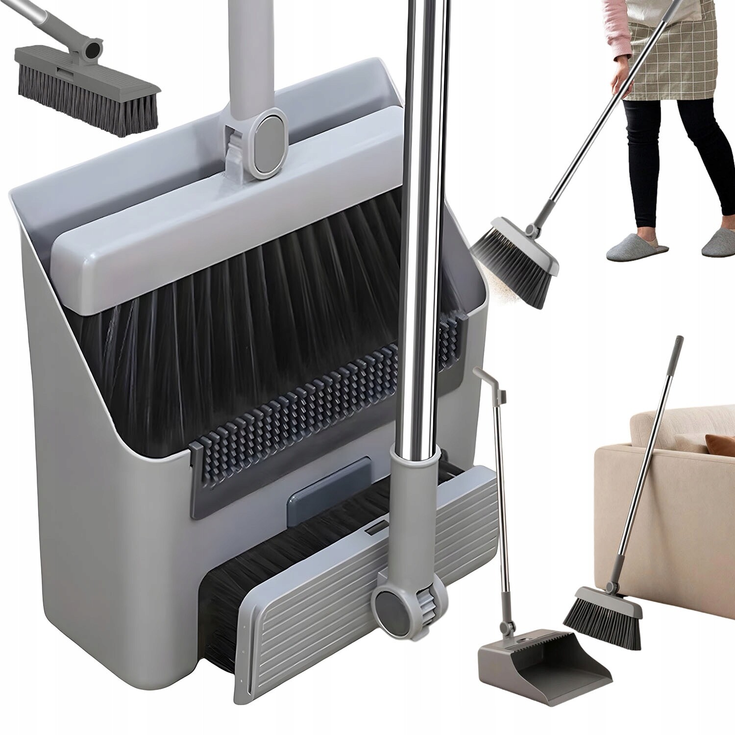 3V1 Sada Na Úklid Zametání Lnu, Metla S Tyčí A Lopatkou