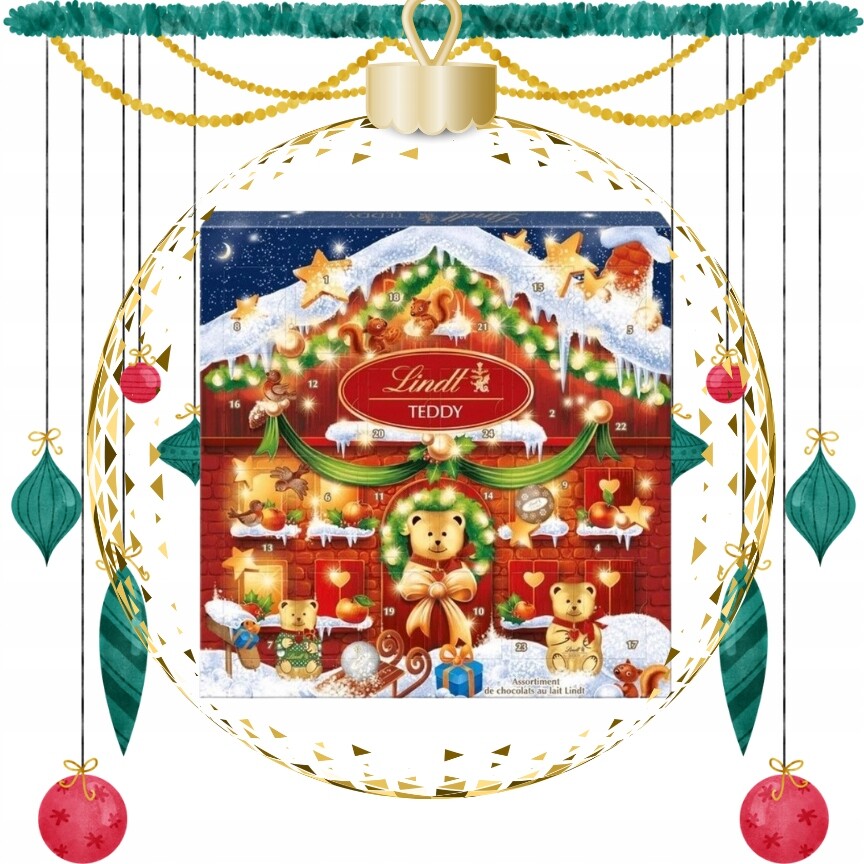 Adventní Kalendář Lindt Teddy 124 G Čokolády Pralinky Dárek Dárek