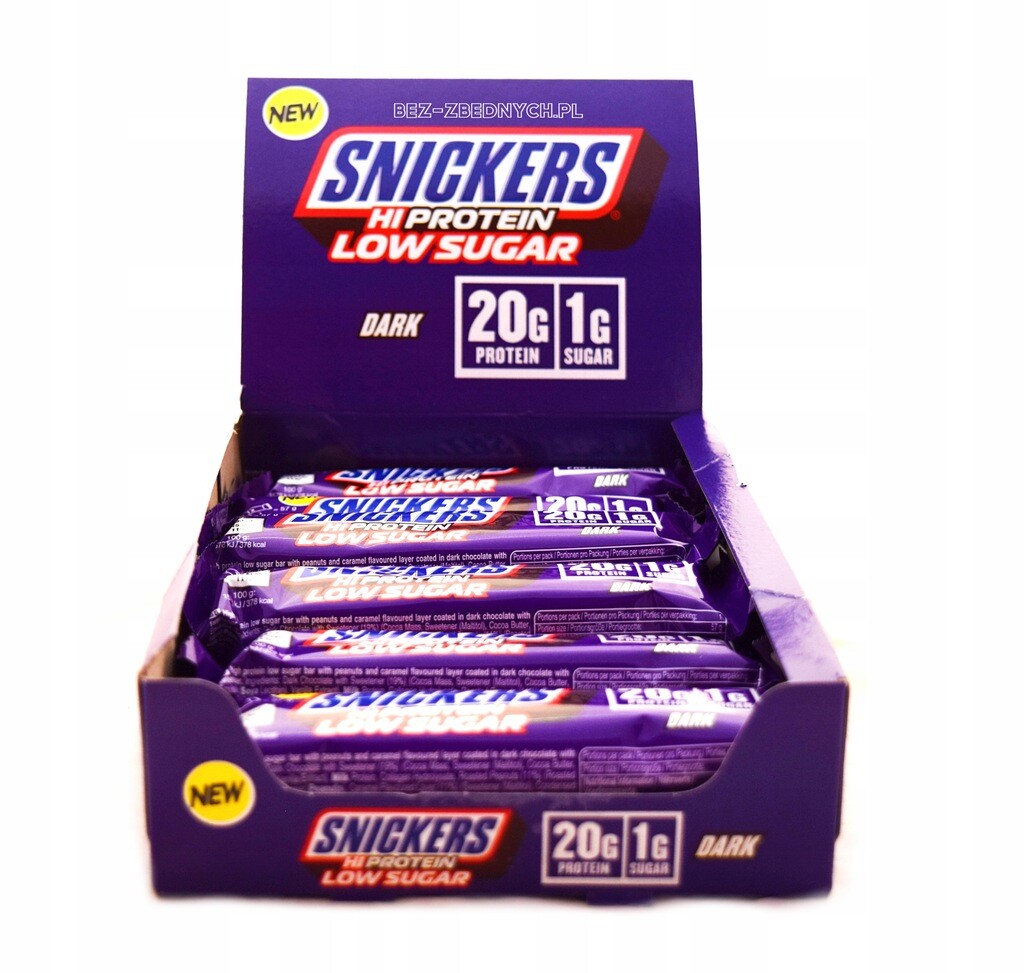Snickers HiProtein Low Sugar Dark Chocolate Bar 57 g Proteinová Tyčinka Choco