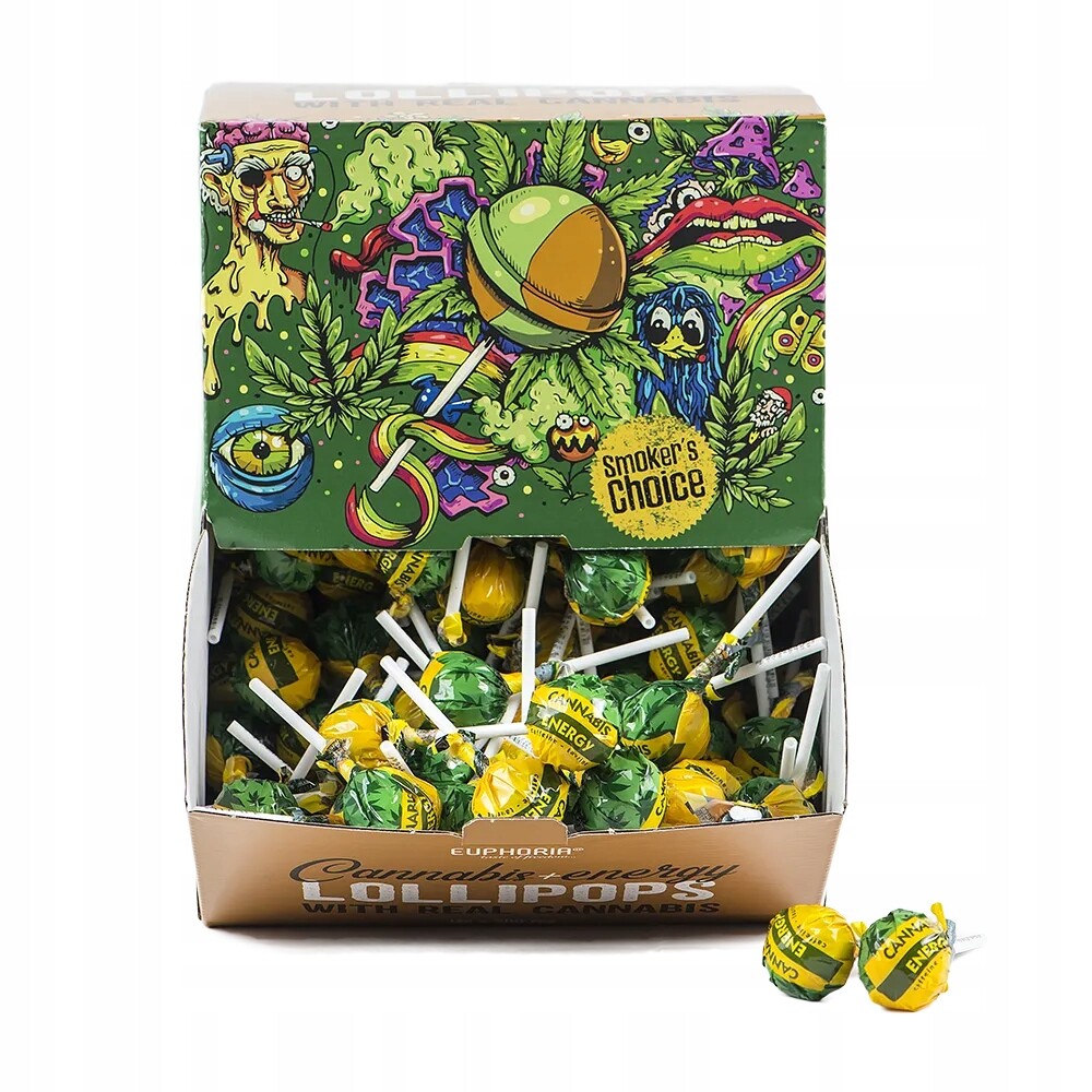 Euphoria konopné lízátko Energy s příchutí konopí (200 x 12 g)