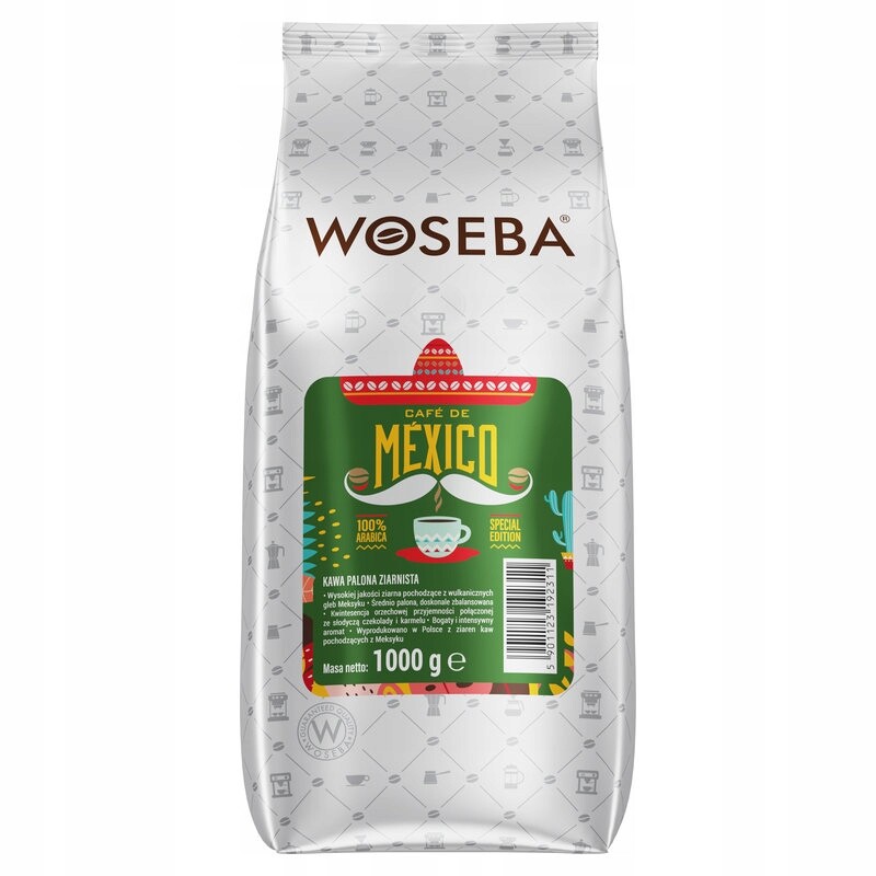 Káva zrnková Arabica woseba mexico 1 kg