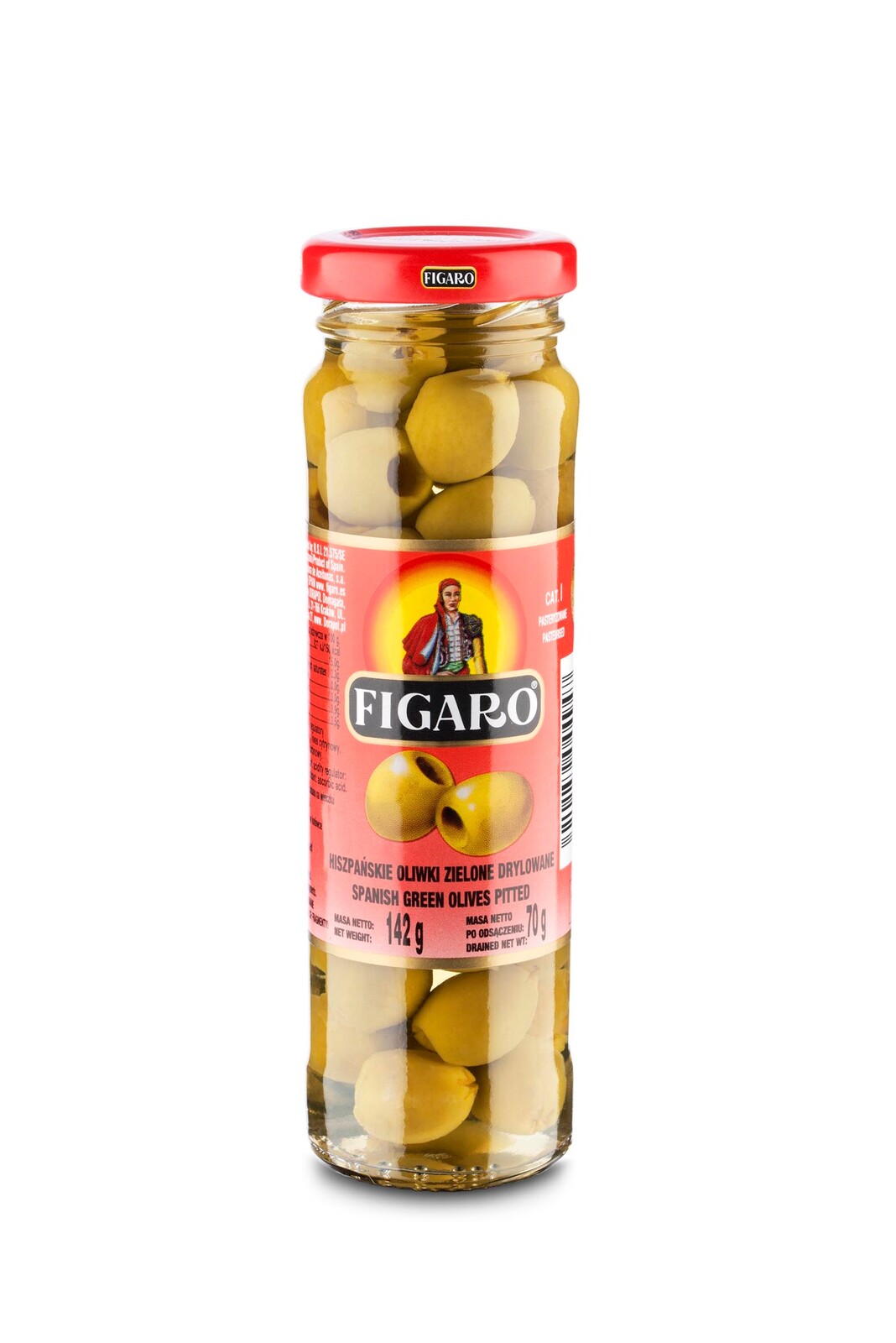 Španělské zelené olivy pasterizované olivy 142G/70G Figaro