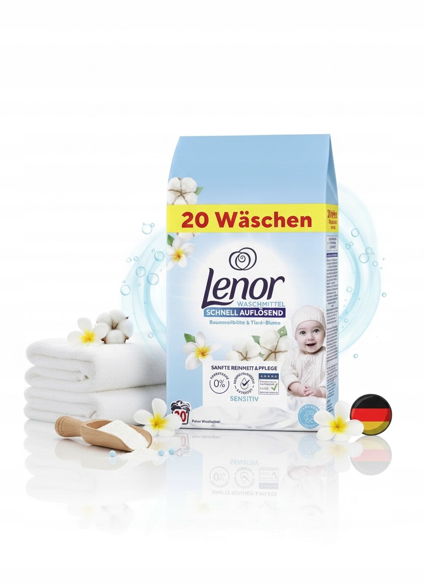 Lenor 20 praní prášek sensitive 1.2 kg