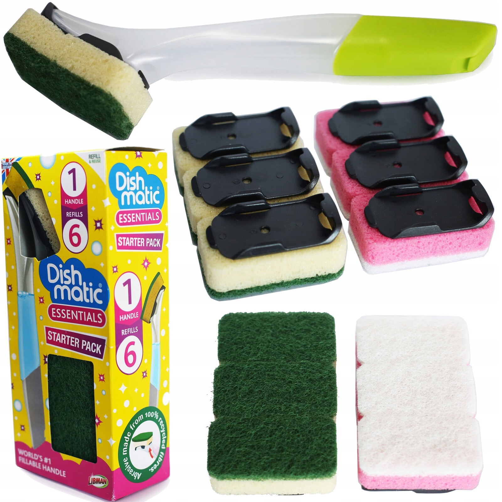 DishMatic Antibakteriální myčka s dávkovací rukojetí 6 houbiček Komplet