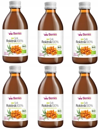 Bio Rakytník 100% sada (6 x 250 ml) 1,5 l