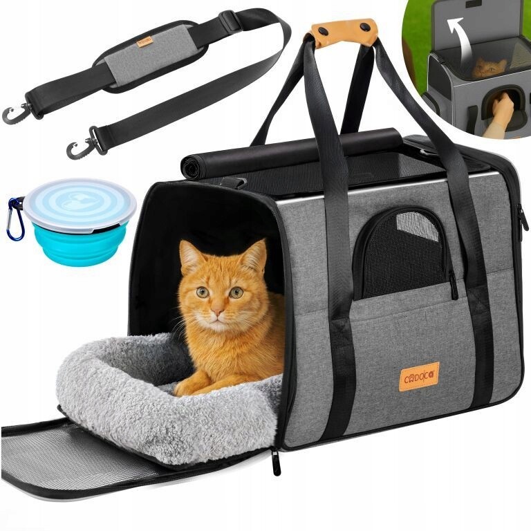 Přepravní Taška Přepravka Pro Psa Kočku 44x34x31 cm do 20 kg Šedá