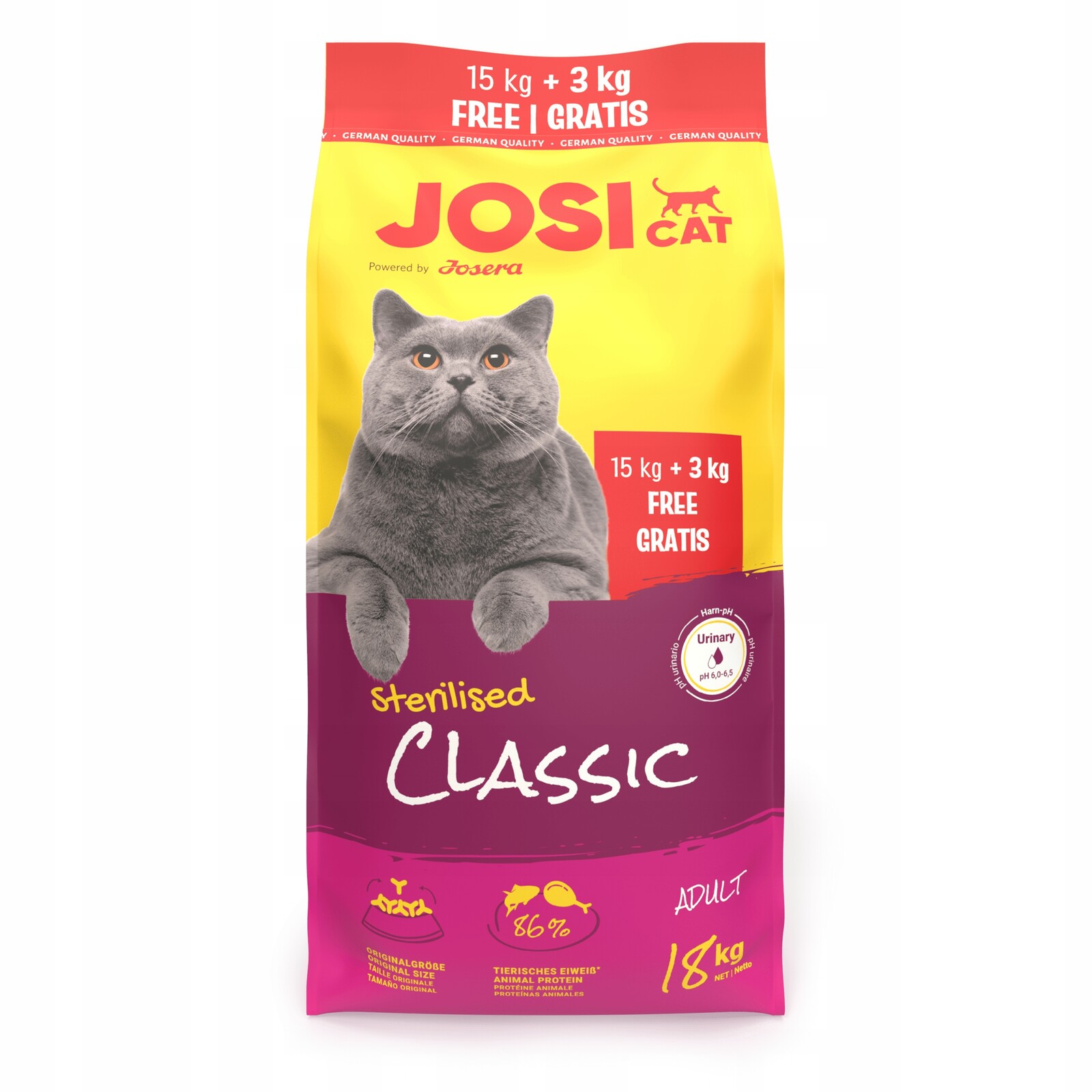 Josicat Sterilised Classic 15+3kg Krmivo pro kočky po sterilizaci